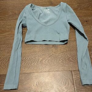 Garage ribbed crop long sleeve